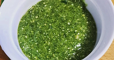 Raudonėlių (oregano) pesto padažas su kietuoju sūriu 🌱