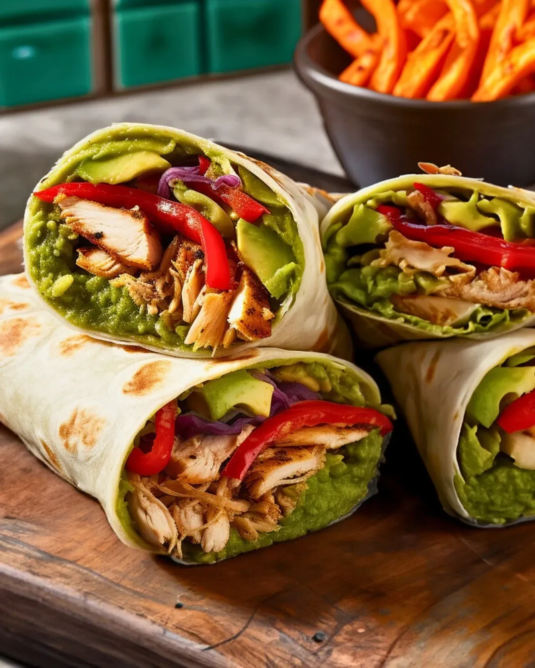 Meksikietiškos vištienos fajitos su ypač daug daržovių