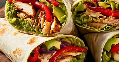 Meksikietiškos vištienos fajitos su ypač daug daržovių
