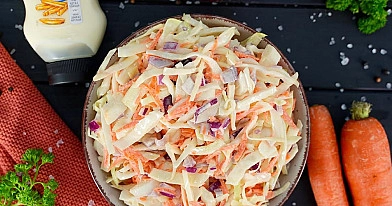 Coleslaw kopūstų salotos su morkomis ir majonezu pagal Beatą
