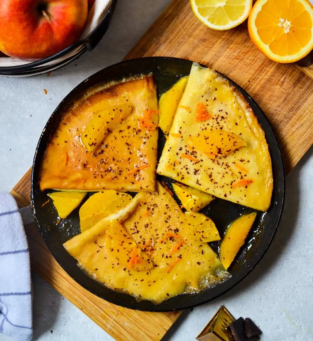 Crêpes Suzette - Siuzetės blyneliai su apelsininiu sviesto padažu