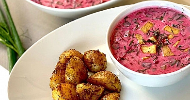 Veganiški šaltibarščiai su tofu ir avokadu