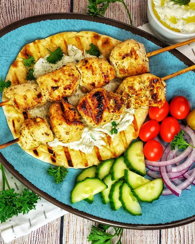 Chicken souvlaki - graikiškas vištienos šašlykas