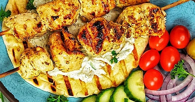 Chicken souvlaki - graikiškas vištienos šašlykas