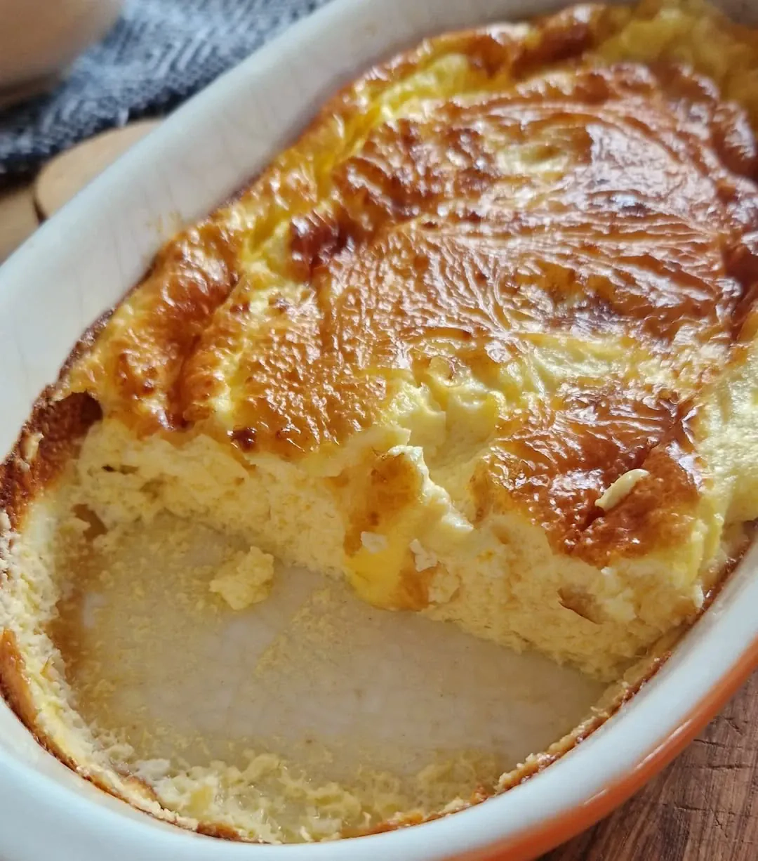 Purus klasikinis omletas su pienu, keptas orkaitėje