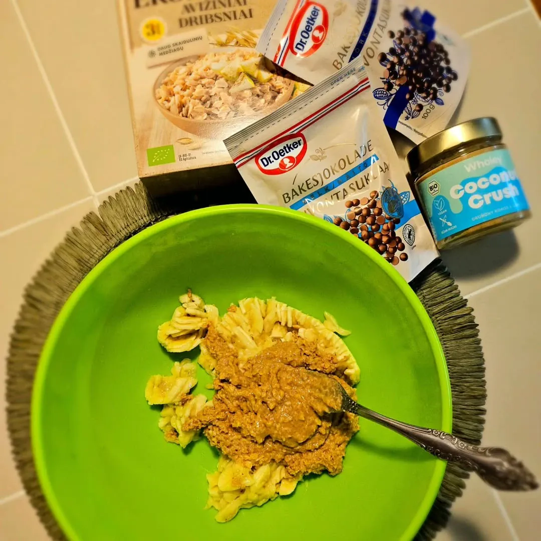 Sveikesni bananiniai sausainiai su šokolado gabaliukais 🍪