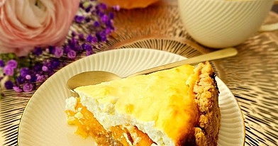 Trupininis varškės kremo pyragas su persikais 🥧🍑