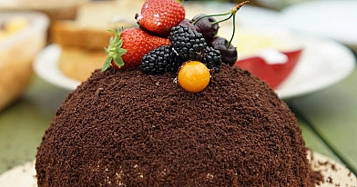 Tortas "Kurmio kalnelis" su kapučino skonio varškės kremu