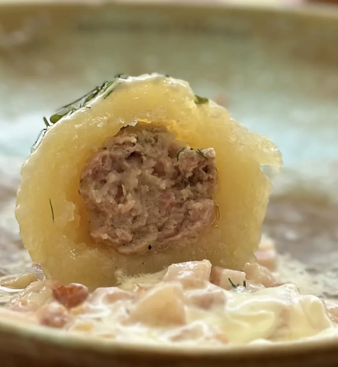 Skanus cepelinų padažas su spirgučiais