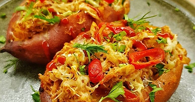 Įdaryti batatai su bbq vištiena 🍠
