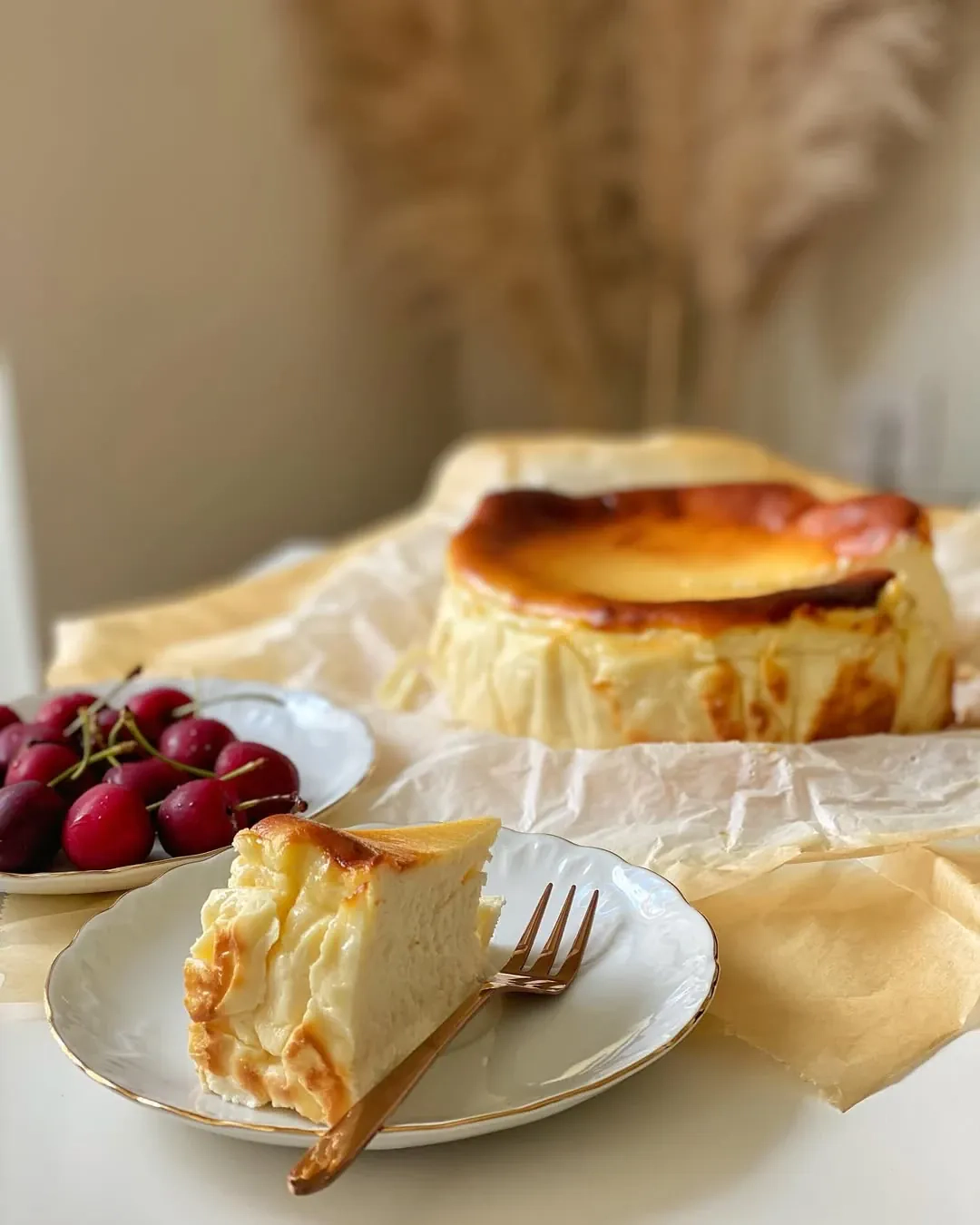 Degintas baskų sūrio pyragas (Burnt Basque cheesecake)