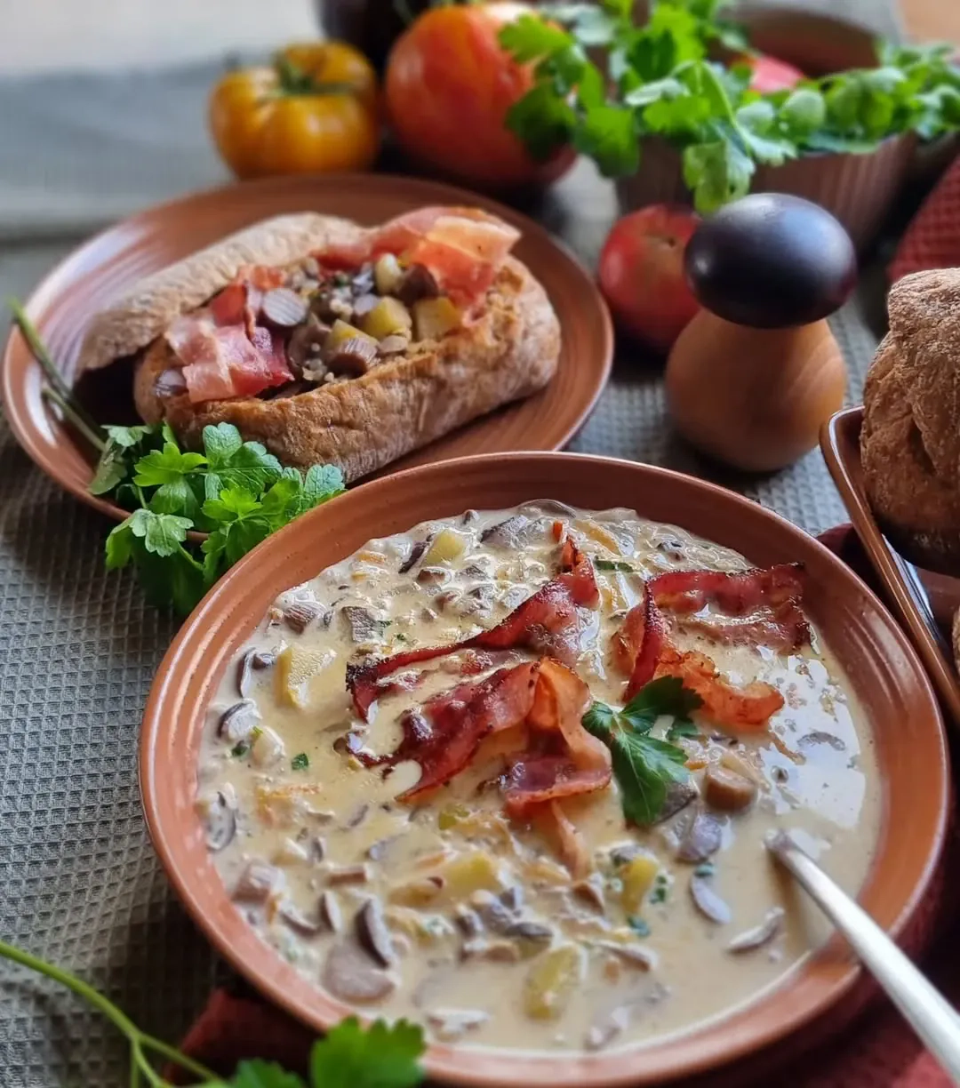 Baraviku zupa ar grūbām un bekonu