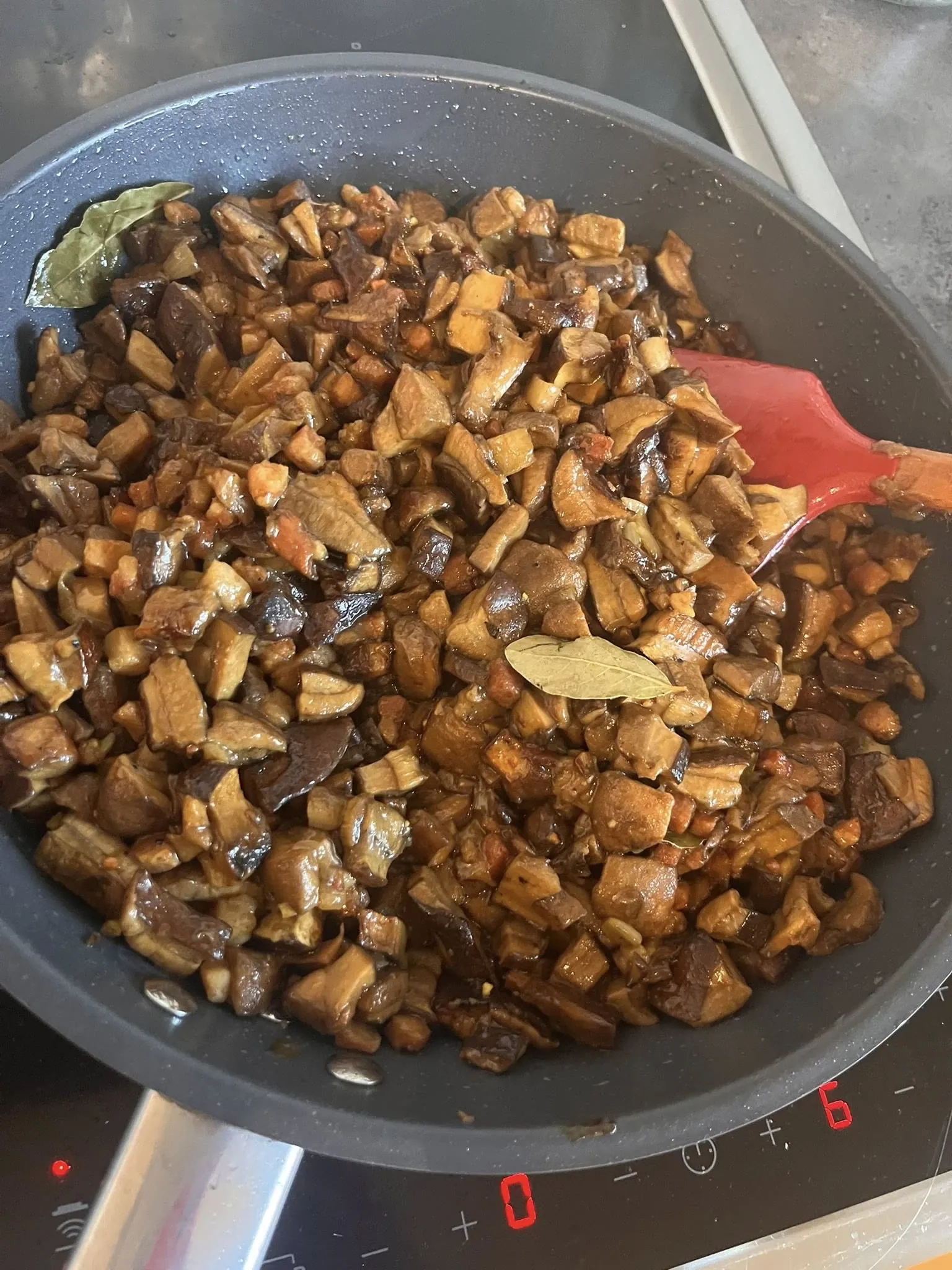 Miško grybai su šonine, svogūnais ir grietinėle