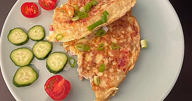 Purus omletas orkaitėje kaip darželyje - tradicinis receptas su pienu