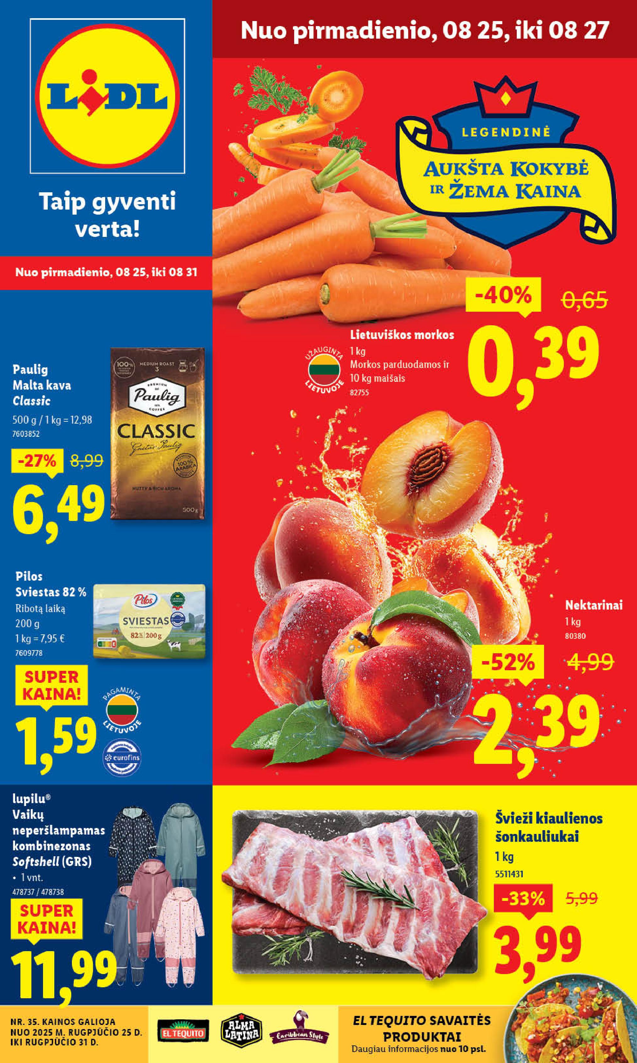LIDL akcijų ir nuolaidų leidinys 2025-08-25 - 2025-08-31