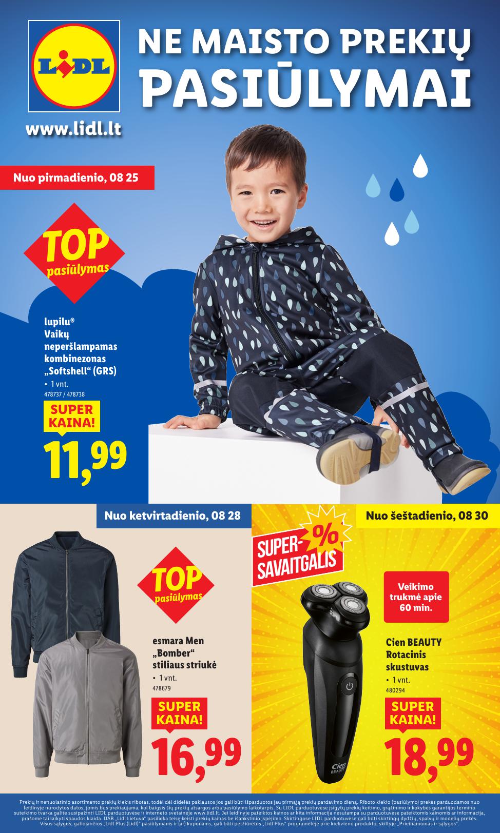 LIDL ne maisto akcijų ir nuolaidų leidinys 2025-08-25 - 2025-08-31