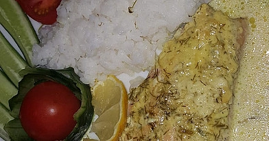 Lašiša orkaitėje grietinėlės padaže su garstyčiomis
