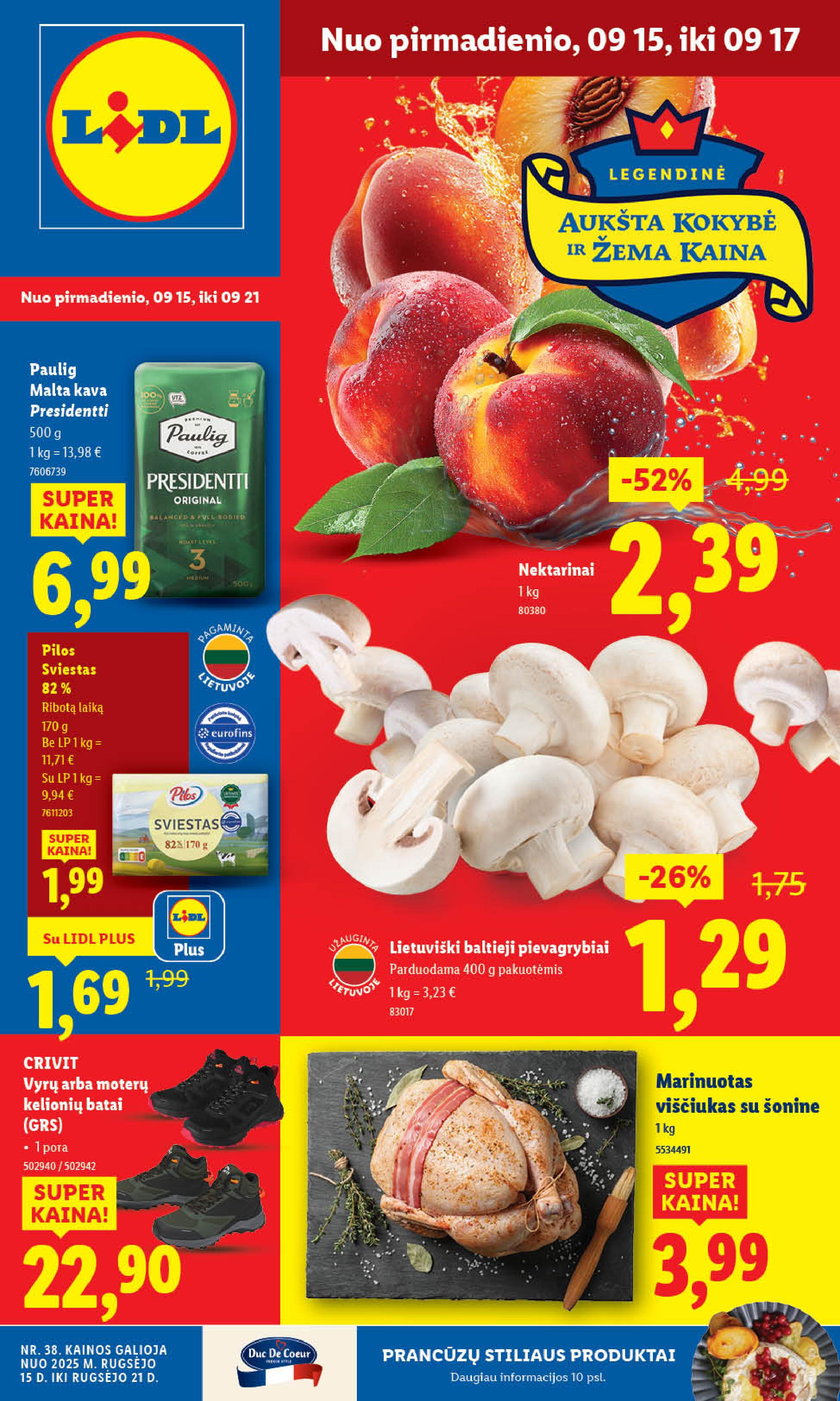 LIDL akcijų ir nuolaidų leidinys 2025-09-15 - 2025-09-21