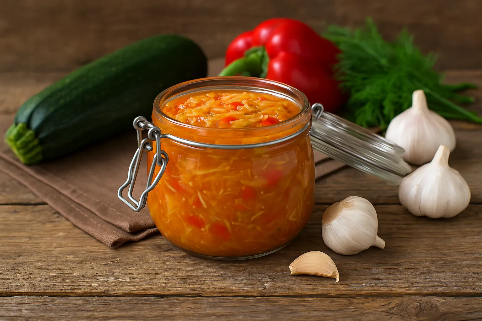 Tarkuotų cukinijų mišrainė - užtepėlė žiemai
