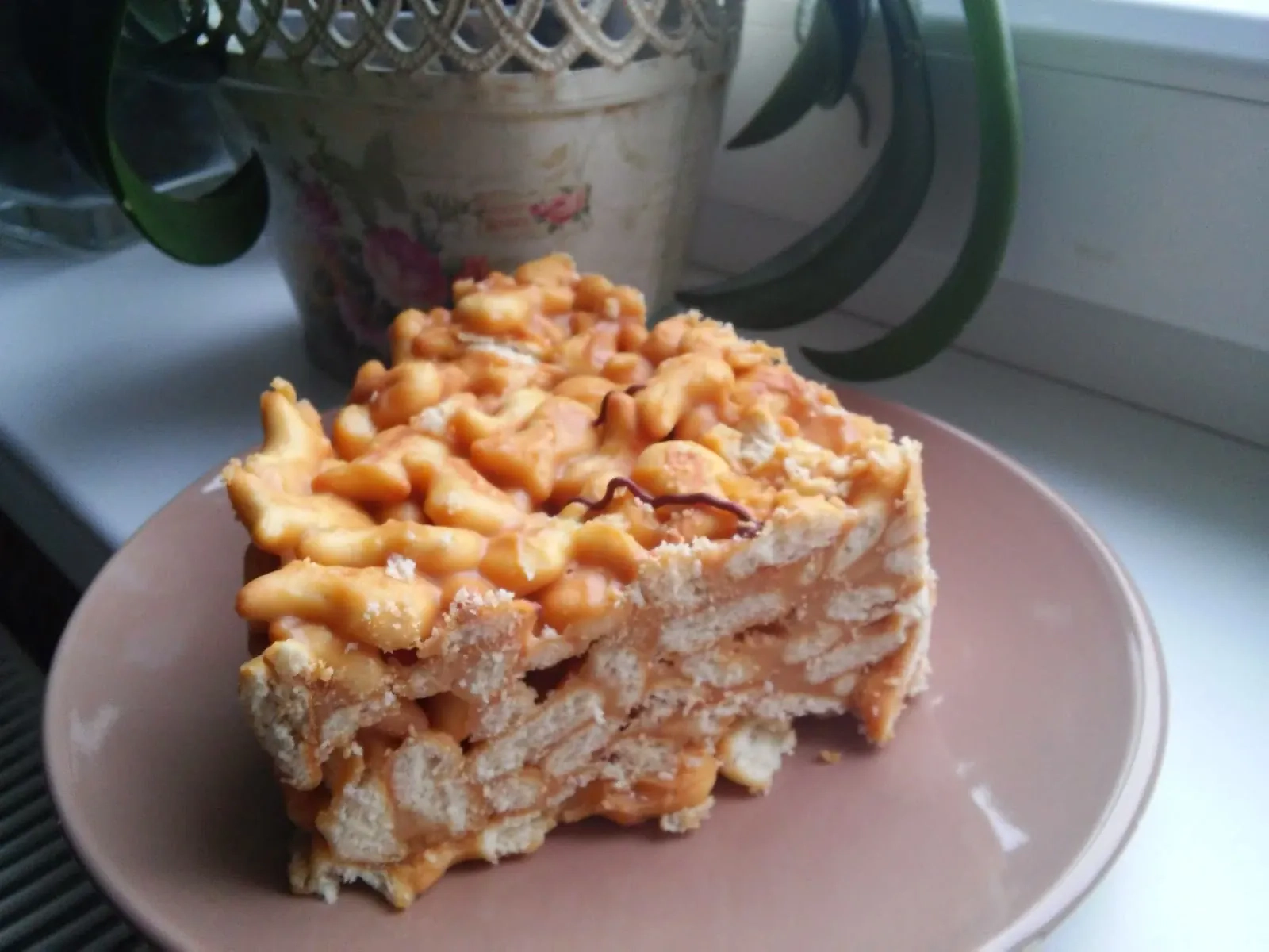 Nekeptas krekerių pyragas su Rududu