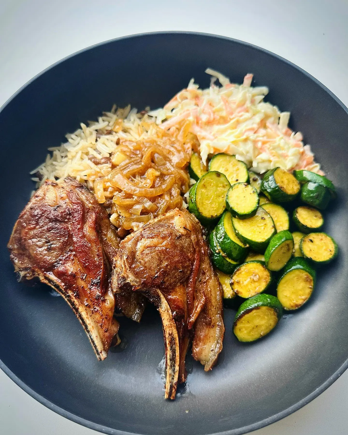 Lamb chops in slow cooker with gravy and potatoes