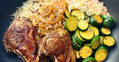 Lamb chops in slow cooker with gravy and potatoes