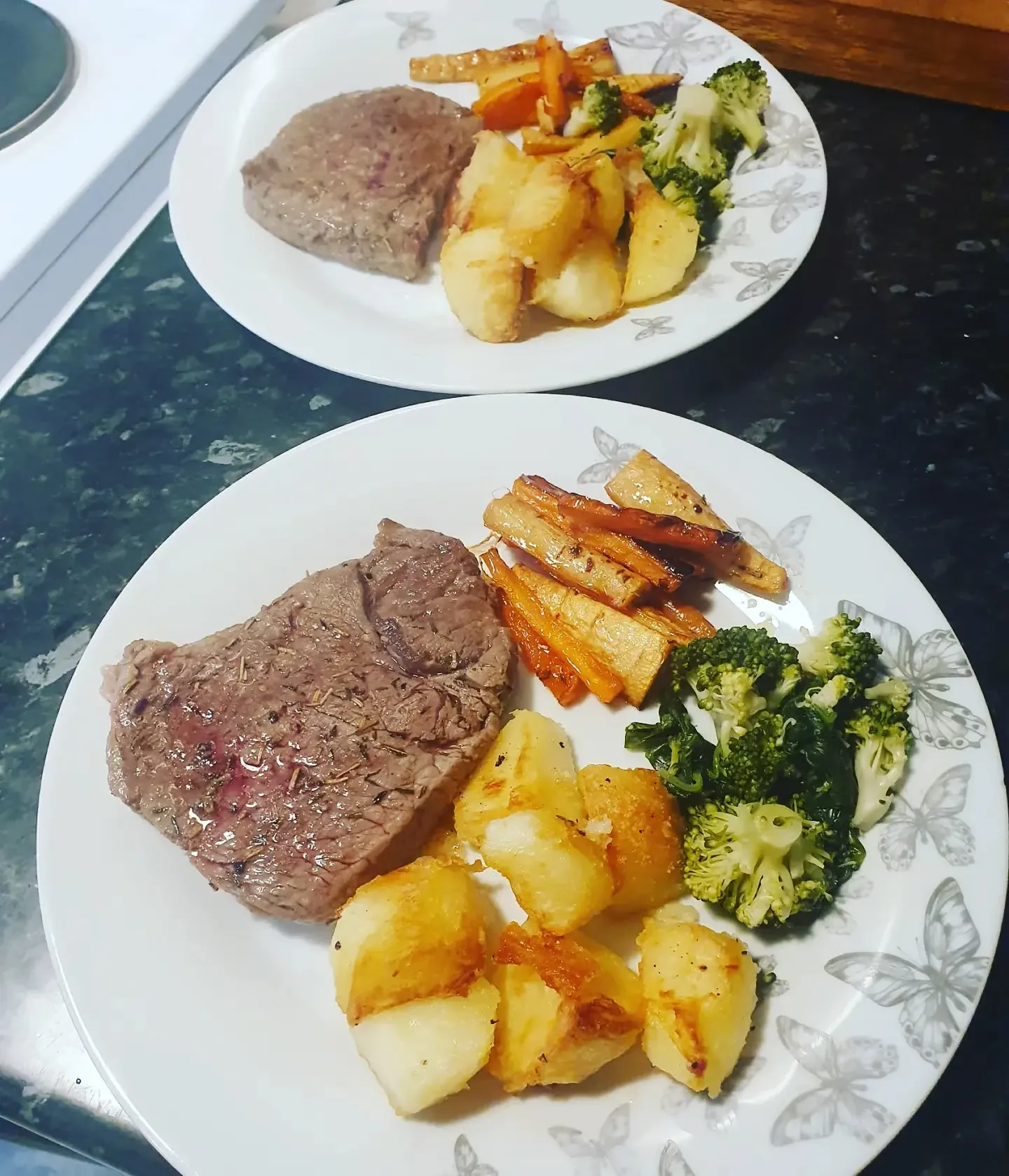 Honey-glazed roasted carrots and parsnips