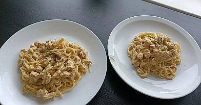 Spaghetti carbonara z kurczakiem