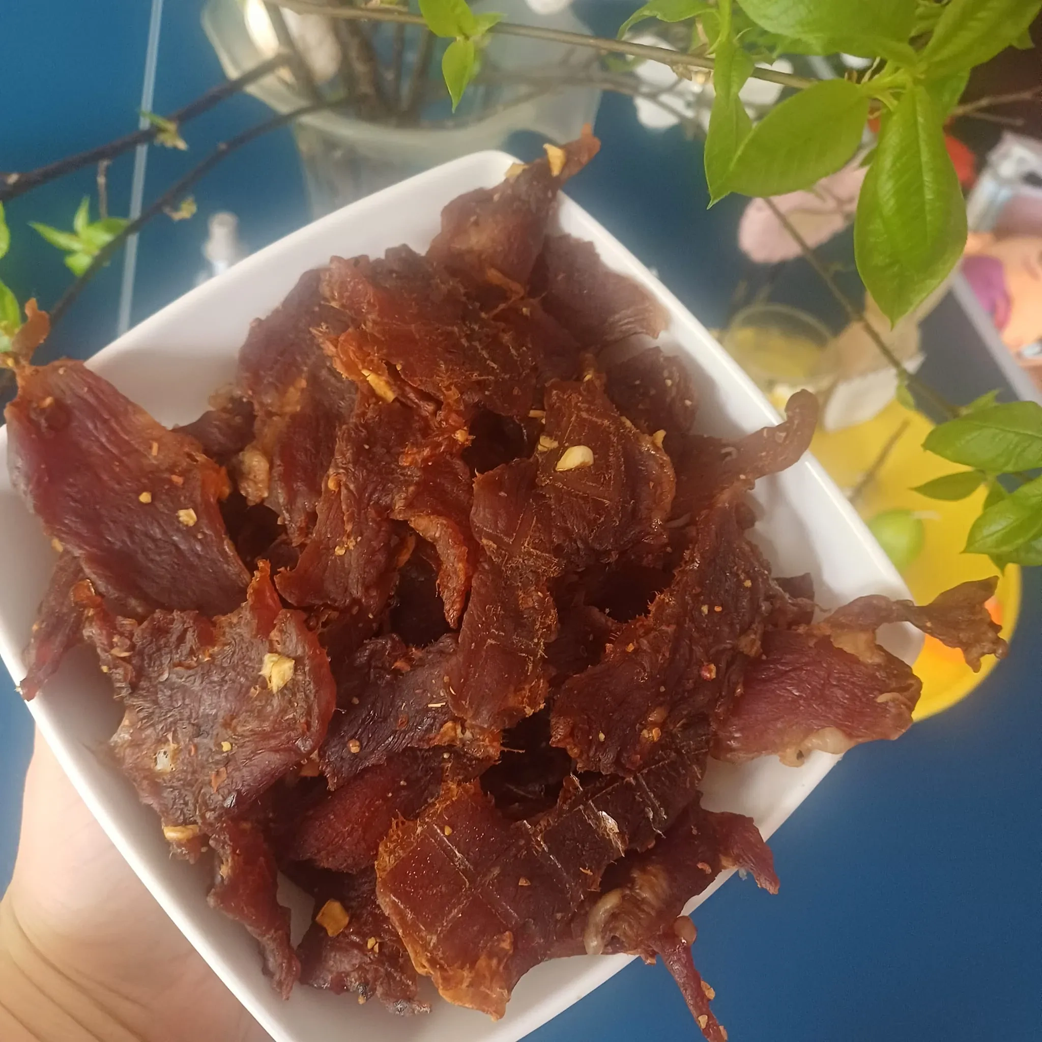 Džiovinta kiaulienos išpjova, filė be riebaliukų, džiovyklėje