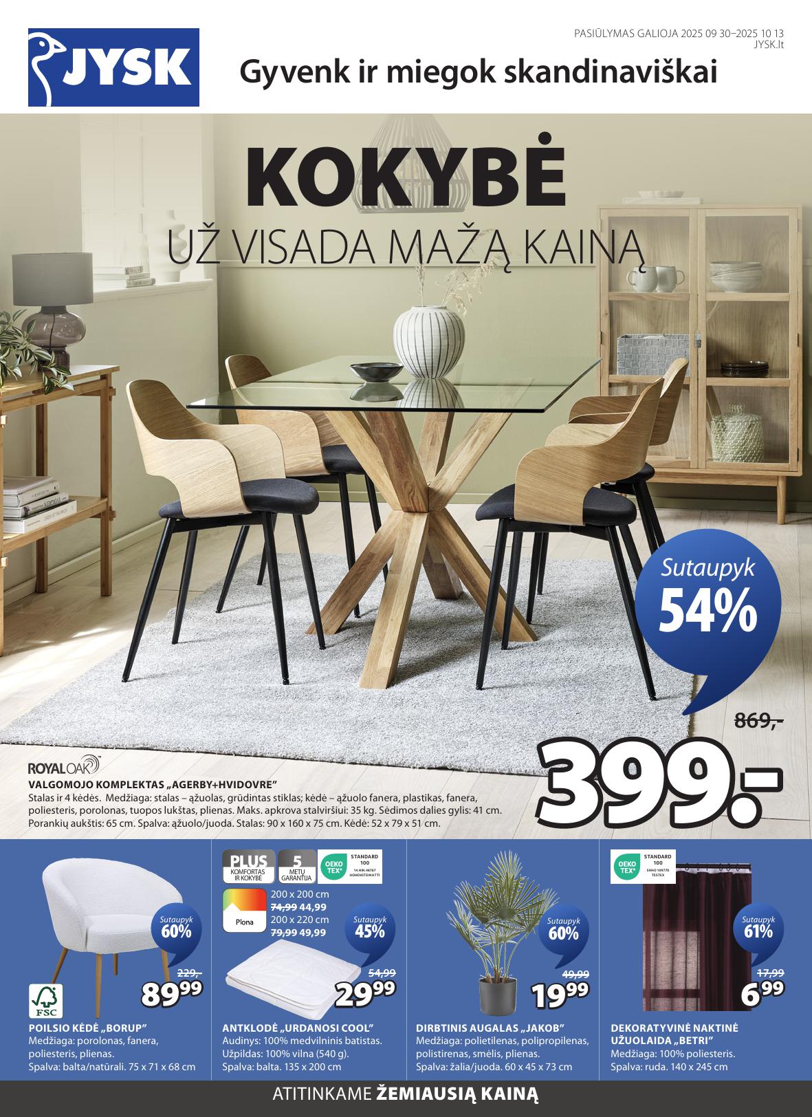 JYSK akcijų ir nuolaidų leidinys 2025-10-07 - 2025-10-13