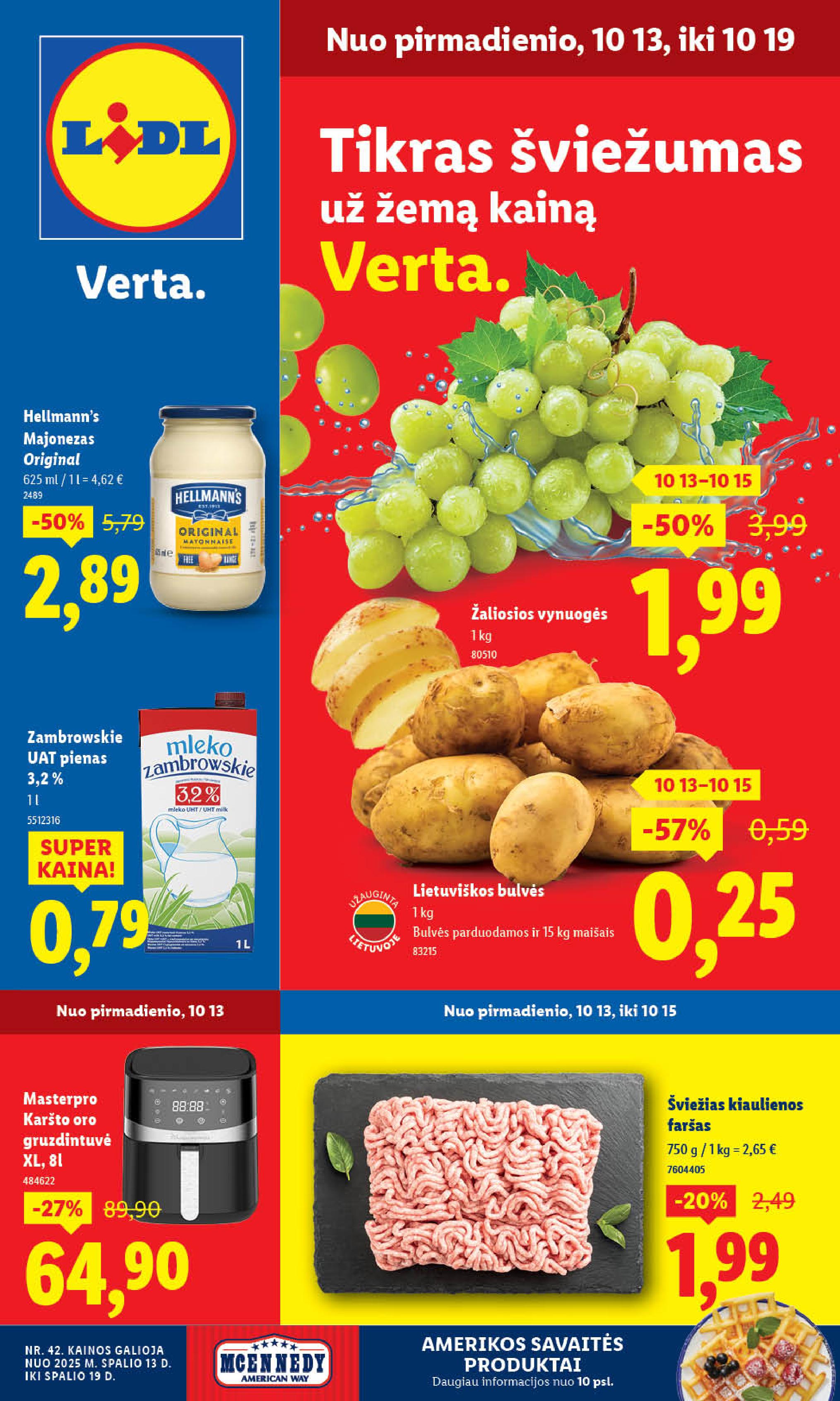 LIDL akcijų ir nuolaidų leidinys 2025-10-13 - 2025-10-19