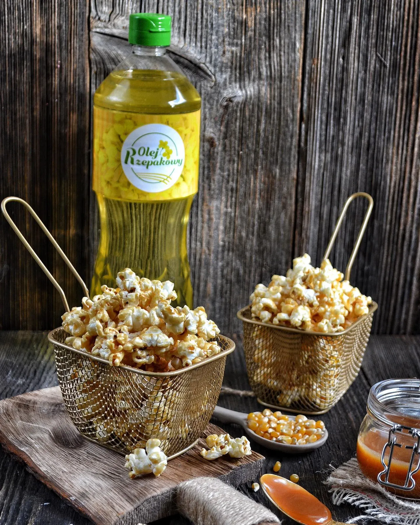 Popcorn karmelowy na oleju rzepakowym