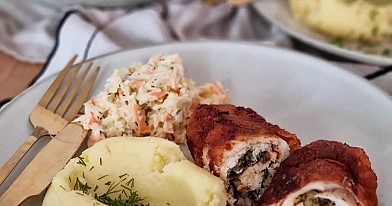 Devolay z airfryera – chrupiący kotlet z masłem i pieczarkami bez smażenia