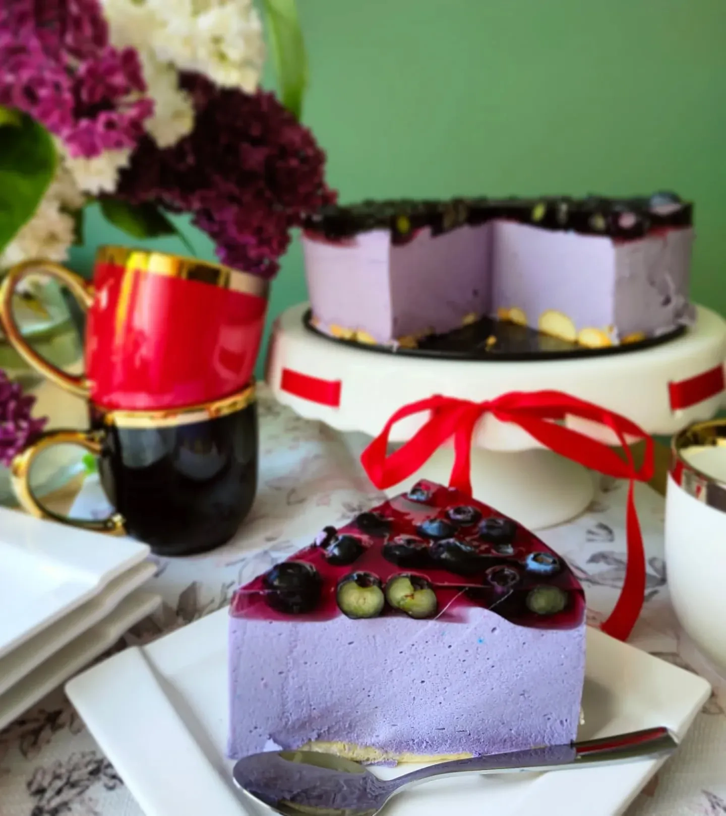 Sernik na zimno z borówkami i galaretką bez pieczenia