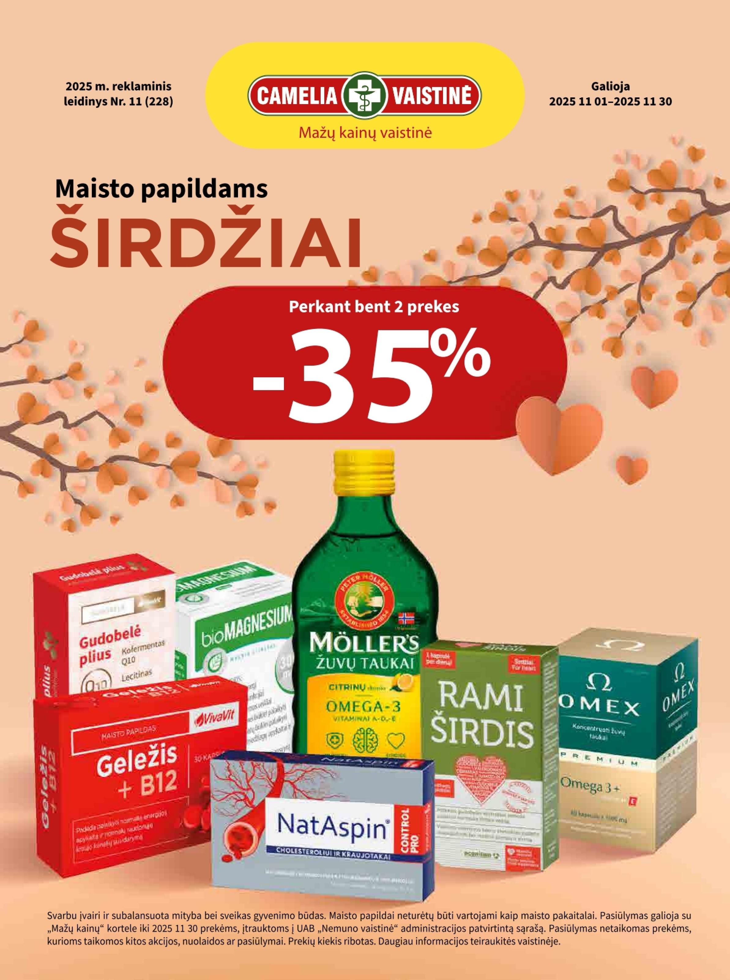 CAMELIA akcijų ir nuolaidų leidinys 2025-11-01 - 2025-11-30