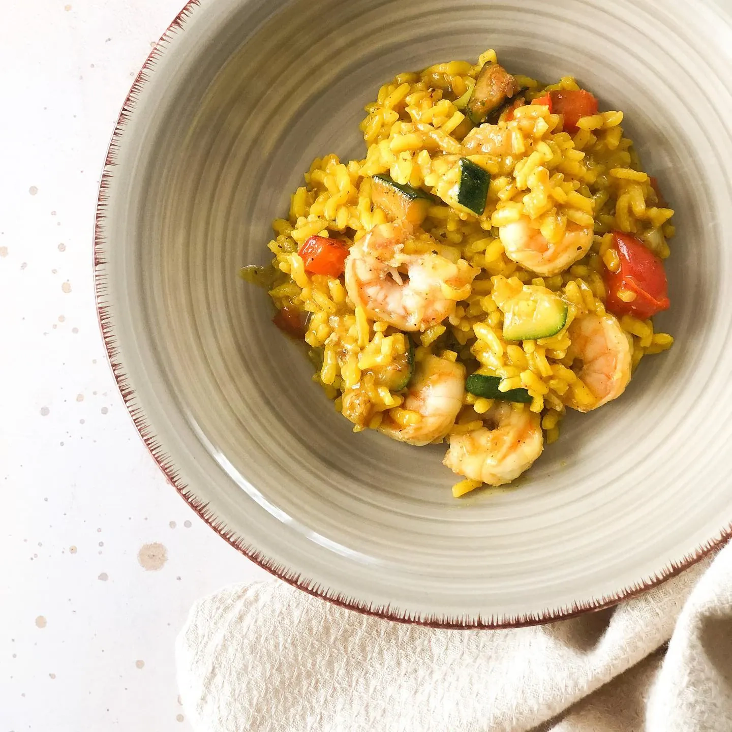 Rizotas su cukinija ir krevetėmis