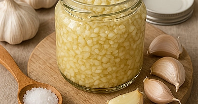 Česnakų ruošinys greitam vartojimui