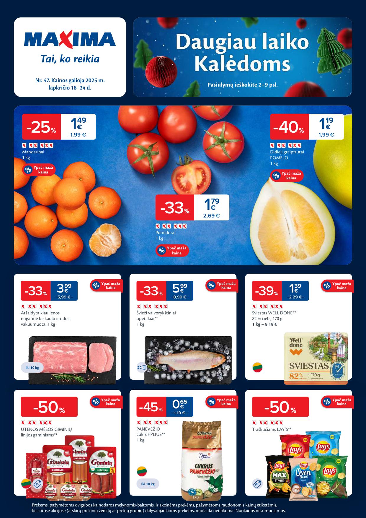MAXIMA akcijų ir nuolaidų leidinys Nr.47 2025.11.18 - 2025.11.24