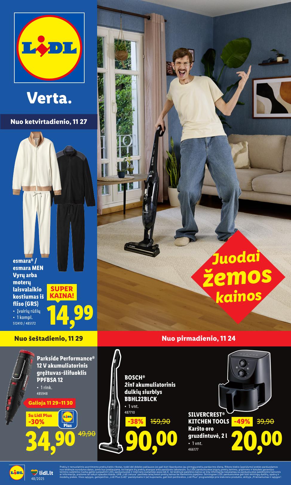 LIDL ne maisto akcijų ir nuolaidų leidinys 2025-11-24 - 2025-11-30