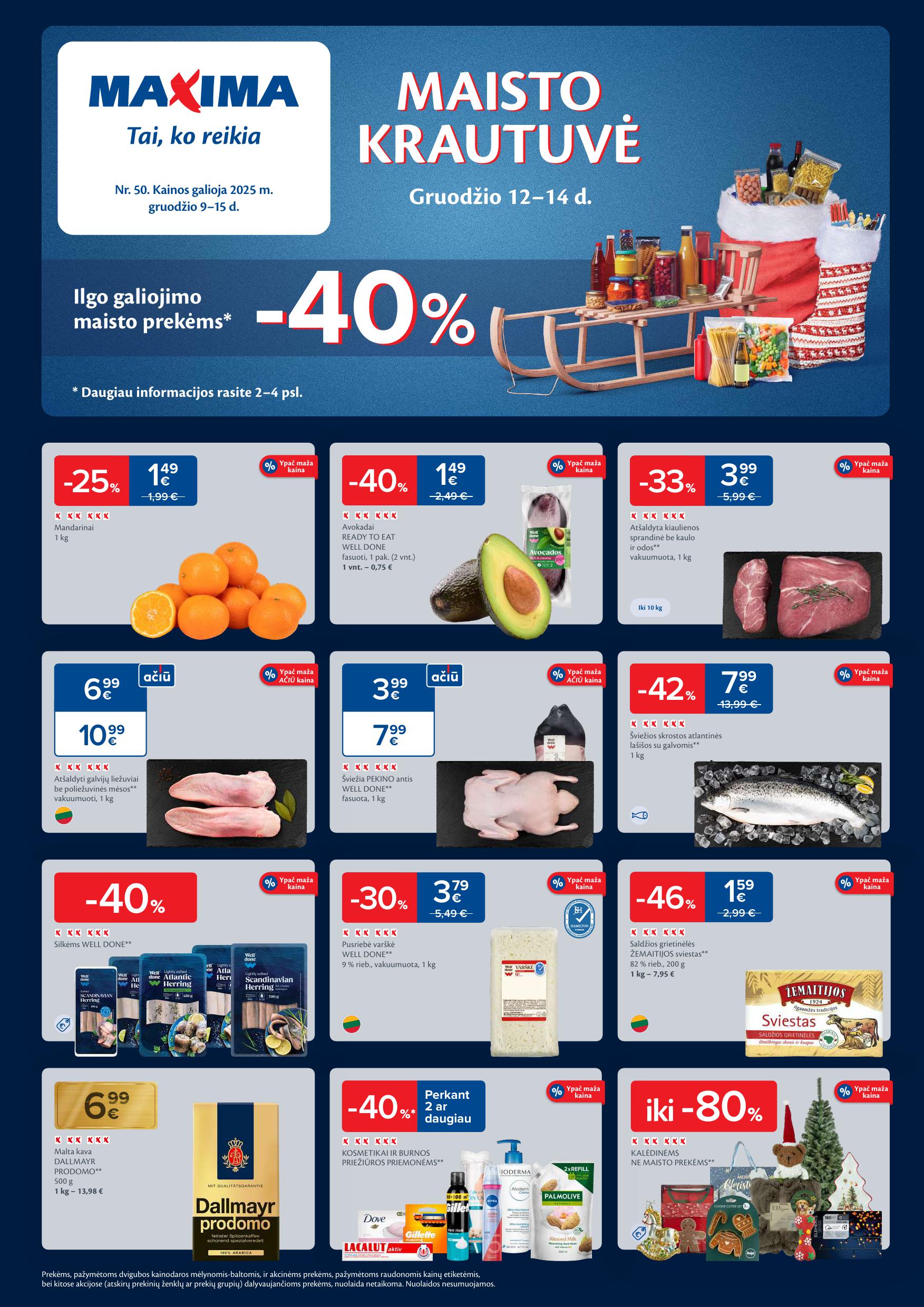 MAXIMA akcijų ir nuolaidų leidinys Nr.50 2025.12.09 - 2025.12.15