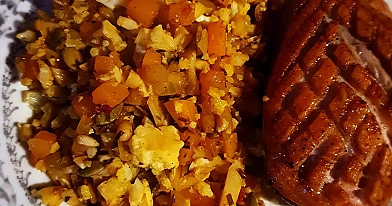 Kepta anties krūtinėlė pagal "Gardu Gardu" - su kalafiorų ryžiais