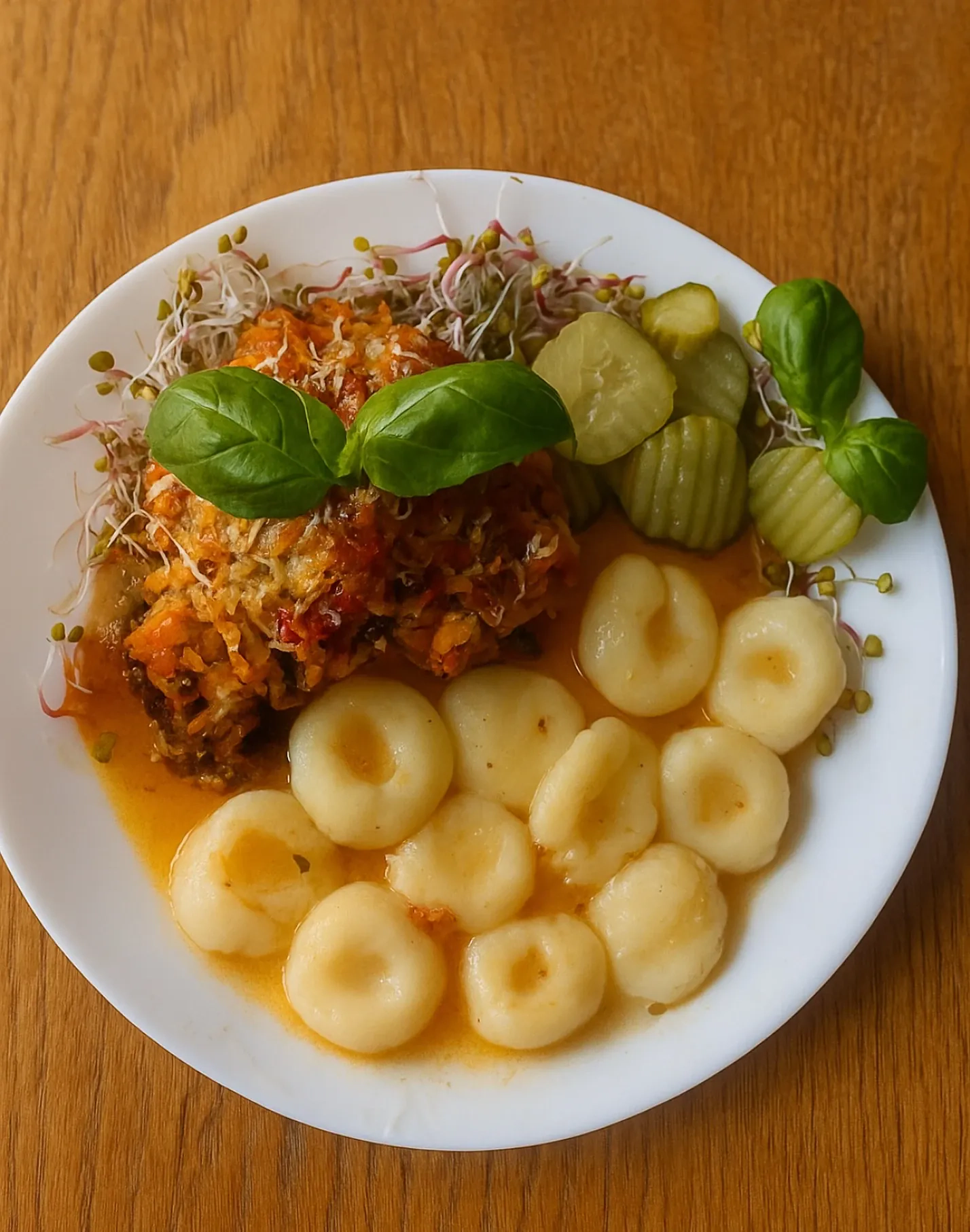 Szynka pieczona w plastrach z cebulą