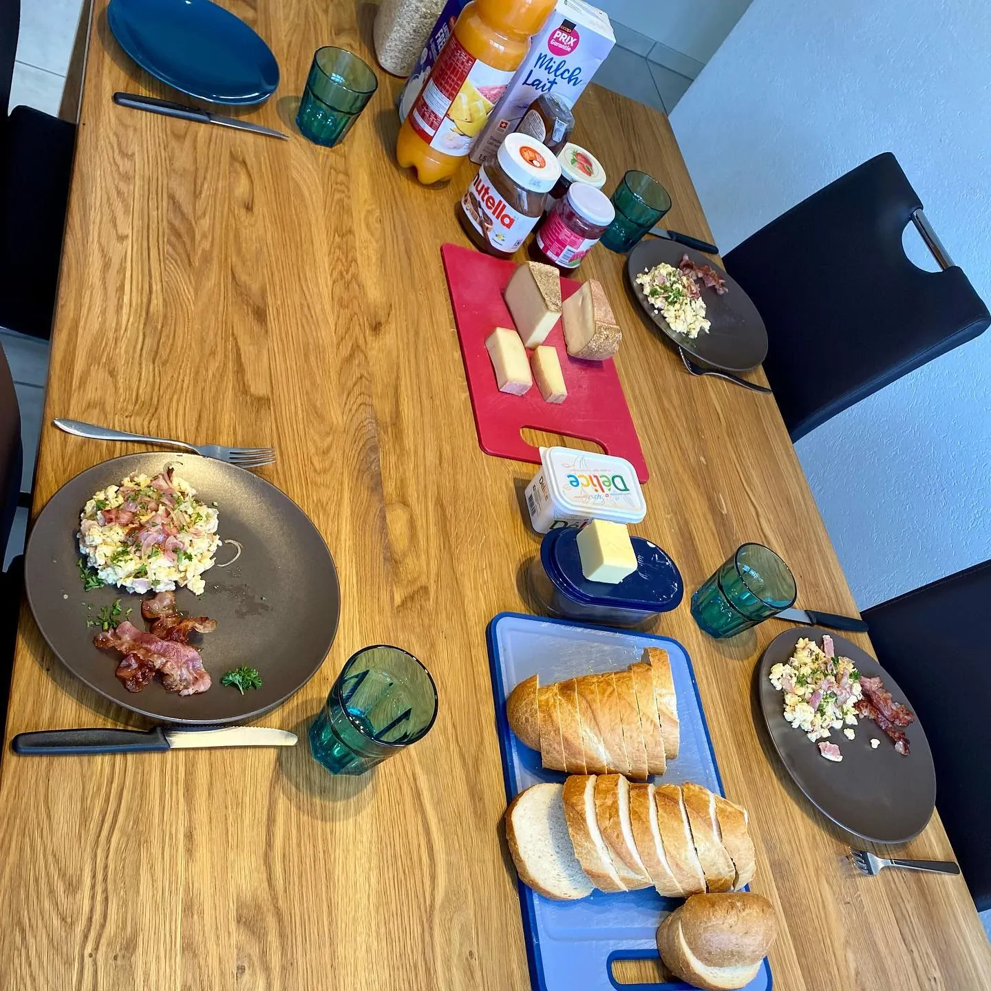 Rührei mit Speck und Zwiebeln