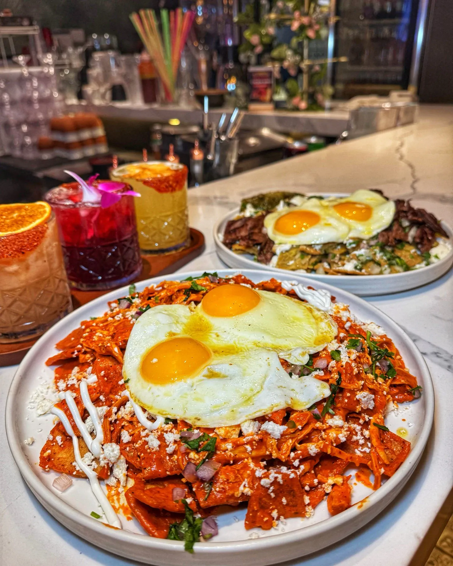 Chilaquiles with Enchilada Sauce