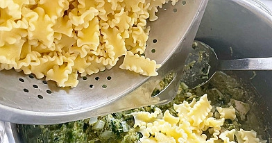 Ground Chicken Pesto Pasta