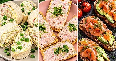 Vienkāršas uzkodas svētku galdam: 12 idejas + padomi