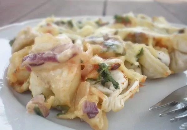 Koldūnų apkepas su pievagrybiais