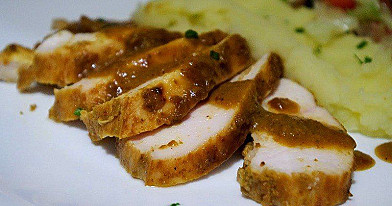 Hähnchenbrust mit Honig, Senf und Curry