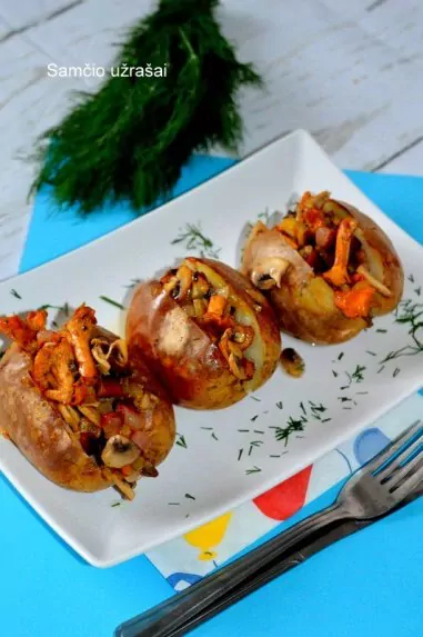 Grybais įdarytos bulvės | Receptas