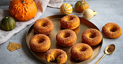 Тыквенные пончики, запеченные в духовке (без глютена) - американские пончики (Donuts)